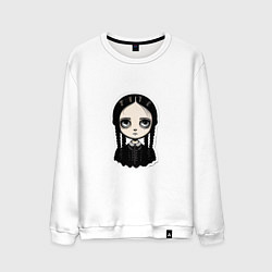 Свитшот хлопковый мужской Уэнсдей, Семейка Аддамс в стиле Бёртона, цвет: белый