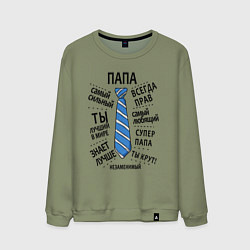 Свитшот хлопковый мужской Самый лучший супер папа, цвет: авокадо