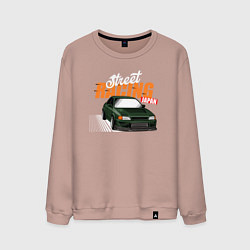Свитшот хлопковый мужской Street Racing Japan, цвет: пыльно-розовый