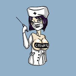 Свитшот хлопковый мужской Медсестра со шприцом, цвет: мягкое небо — фото 2