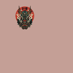 Свитшот хлопковый мужской Демон маски Они, цвет: пыльно-розовый — фото 2