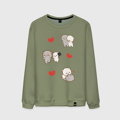 Мужской свитшот Стикеры Котиков / Авокадо – фото 1