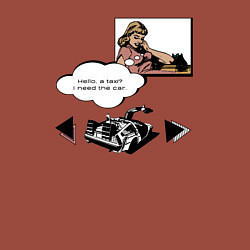 Свитшот хлопковый мужской Поп арт девушка вызывает Делориан, цвет: кирпичный — фото 2