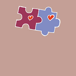 Свитшот хлопковый мужской Пазл влюбленных, цвет: пыльно-розовый — фото 2