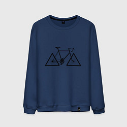 Свитшот хлопковый мужской Велосипед с треугольными колесами, цвет: тёмно-синий