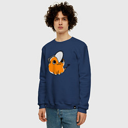 Свитшот хлопковый мужской Миленький почита, цвет: тёмно-синий — фото 2