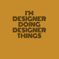 Свитшот хлопковый мужской Im doing designer things, цвет: горчичный — фото 2