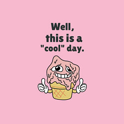 Свитшот хлопковый мужской Well this is a cool day, цвет: светло-розовый — фото 2