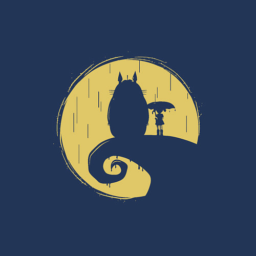 Мужской свитшот Тоторо в ночи / Тёмно-синий – фото 3