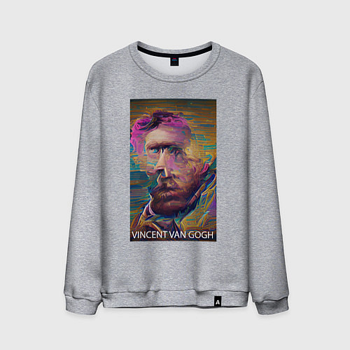 Мужской свитшот Vincent Van Gogh - автопортрет - нейросеть / Меланж – фото 1
