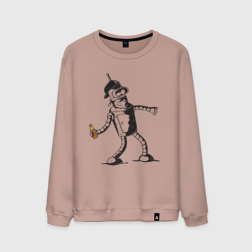Мужской свитшот Бендер граффити / Пыльно-розовый – фото 1