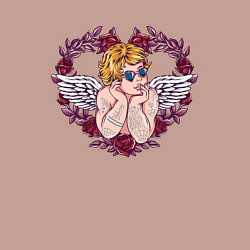 Свитшот хлопковый мужской Ангел любви, цвет: пыльно-розовый — фото 2