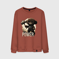 Свитшот хлопковый мужской Animal power, цвет: кирпичный