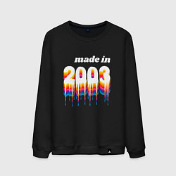 Свитшот хлопковый мужской Made in 2003 liquid art, цвет: черный
