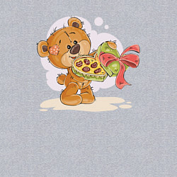 Свитшот хлопковый мужской Мишка с конфетами, цвет: меланж — фото 2