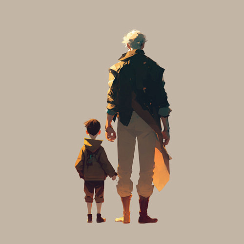 Мужской свитшот Сын и его отец / Миндальный – фото 3