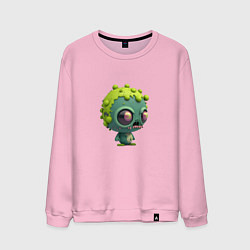 Свитшот хлопковый мужской Зеленый человечек, цвет: светло-розовый