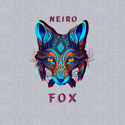 Свитшот хлопковый мужской Голова лисы - нейронная сеть, цвет: меланж — фото 2