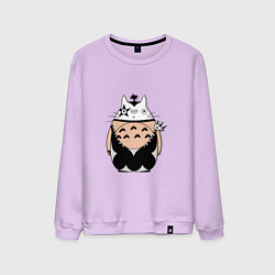 Свитшот хлопковый мужской Totoro рокер, цвет: лаванда