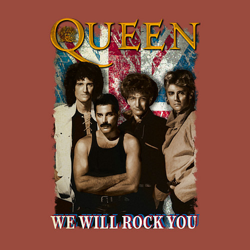 Мужской свитшот Queen винтаж / Кирпичный – фото 3