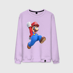 Свитшот хлопковый мужской Марио прыгает, цвет: лаванда