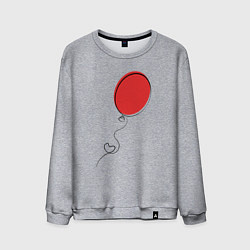 Мужской свитшот Красный воздушный шарик с сердцем