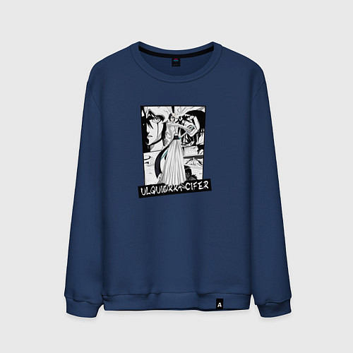 Мужской свитшот Улькиорра Шифер на фоне манги / Тёмно-синий – фото 1
