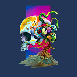 Свитшот хлопковый мужской Череп Сальвадора Дали, цвет: тёмно-синий — фото 2