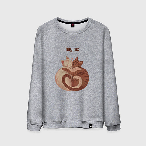 Мужской свитшот Кошачья близость / Меланж – фото 1