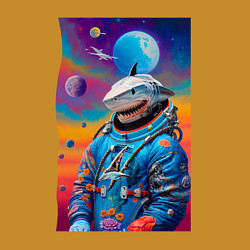 Свитшот хлопковый мужской Shark in spacesuit - neural network, цвет: горчичный — фото 2