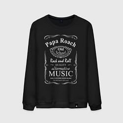 Свитшот хлопковый мужской Papa Roach в стиле Jack Daniels, цвет: черный