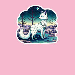 Свитшот хлопковый мужской Магическая белая лисица, цвет: светло-розовый — фото 2