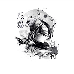 Свитшот хлопковый мужской Панда воин, цвет: белый — фото 2