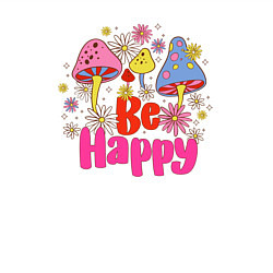 Свитшот хлопковый мужской Be happy phrase, цвет: белый — фото 2