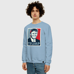 Свитшот хлопковый мужской Trump, цвет: мягкое небо — фото 2