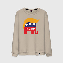 Свитшот хлопковый мужской Trump elephant, цвет: миндальный