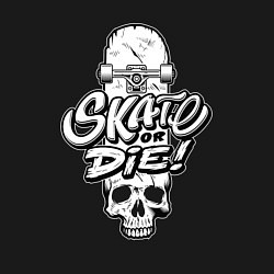 Свитшот хлопковый мужской Skate or die phrase, цвет: черный — фото 2