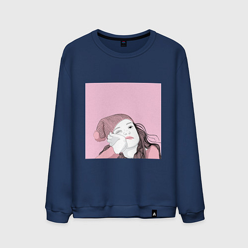 Мужской свитшот Меланхолия / Тёмно-синий – фото 1