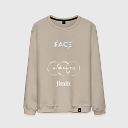 Свитшот хлопковый мужской JIMIN FACE Set Me Free, цвет: миндальный