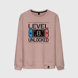 Свитшот хлопковый мужской Level 8 unlocked, цвет: пыльно-розовый