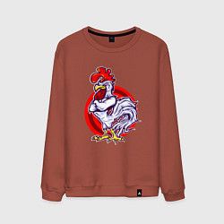 Свитшот хлопковый мужской Боевой петух, цвет: кирпичный