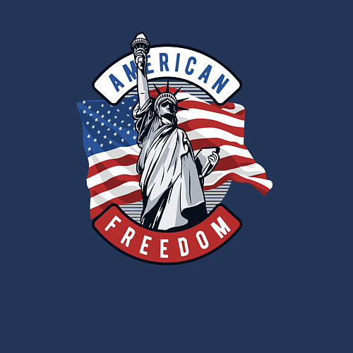 Мужской свитшот American freedom / Тёмно-синий – фото 3
