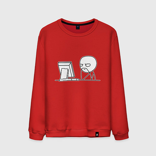 Мужской свитшот Мемный программист / Красный – фото 1