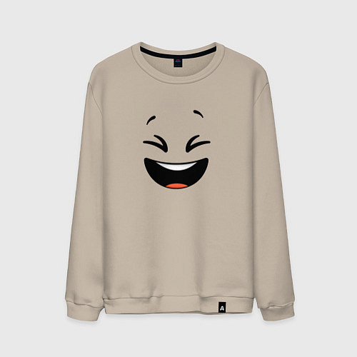 Мужской свитшот Смайлик смех / Миндальный – фото 1