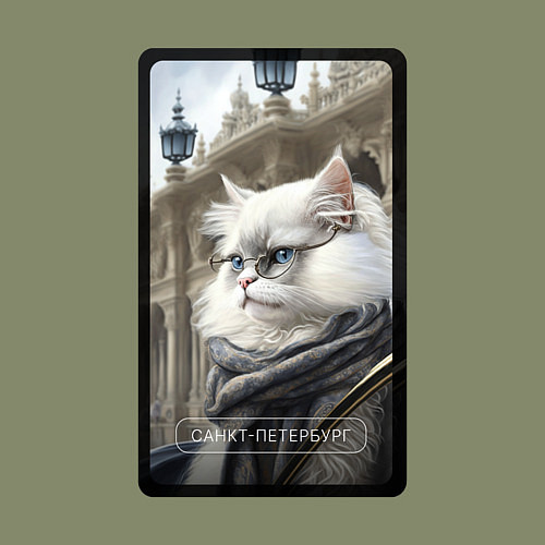 Мужской свитшот Санкт-Петербург котик / Авокадо – фото 3