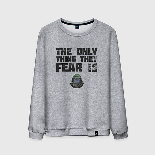 Мужской свитшот The only thing they fear is you doom slayer / Меланж – фото 1