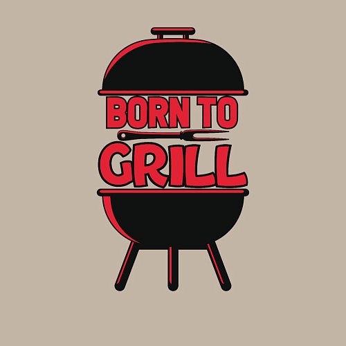 Мужской свитшот Born to grill / Миндальный – фото 3