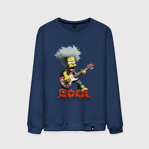 Мужской свитшот Rock Simpsons style / Тёмно-синий – фото 1