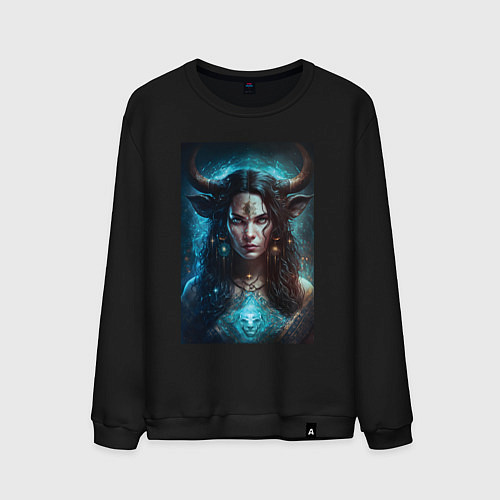 Мужской свитшот Знаки Зодиака - Телец / Черный – фото 1