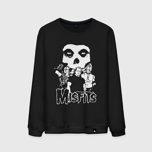 Мужской свитшот Misfits рок группа / Черный – фото 1